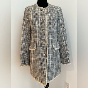 Karl Lagerfeld Black and White Tweed Blazer